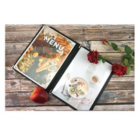 Yimi Cuir Haute Qualité Cousu 3 Page Vinyle Menu Couverture 8.5x11 Pouces pour Hôtels Restaurants Modèle Yimi-22060606 Fait Zhejiang