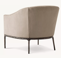 Fauteuil à bras en cuir avec base en métal, design moderne, meubles de salon, meubles de maison