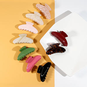 مشابك شعر كبيرة من الأسيتات للنساء بألوان صلبة بالجملة بأسلوب أوروبي وأمريكي أنيق للاستخدام اليومي - Product Image 2