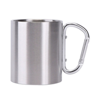 2025 tasse en acier inoxydable de haute qualité en gros avec logo personnalisé mousqueton sous vide tasse à café pour le camping