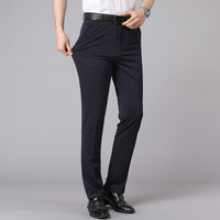 Pantalon de Costume et Décontracté pour Homme, Léger, Très Élastique et Extensible, Coupe Droite Ajustée, Couleur Unie pour Bureau Formel