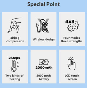 2024 Healthpal Oem recarregável portátil relaxamento muscular <span class=keywords><strong>massager</strong></span> de compressão de ar sem fio para pernas e pés com vibração - Product Image 6