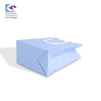 Sac en papier laminé personnalisé en gros, sac en papier pour cadeau, sac cadeau personnalisé avec logo et poignée en ruban