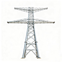 Tour de transmission galvanisée à chaud en acier cornière et en acier tubulaire pour projets de réseaux électriques haute tension 110KV 220KV