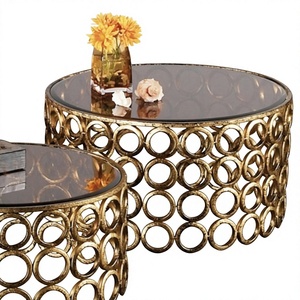 Table basse Gilded Cage en métal, table d'appoint, table de canapé, table d'appoint pour salon et balcon, table de lecture, mobilier de maison moderne, décoration durable - Product Image 6