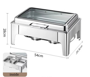 ถาดอุ่นอาหารสแตนเลสสำหรับบุฟเฟ่ต์ร้านอาหารและงานจัดเลี้ยง - Product Image 1
