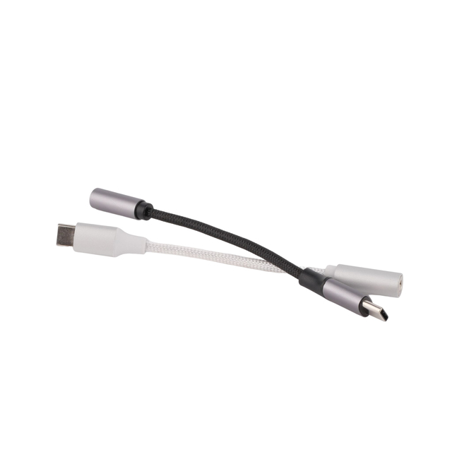 Custom logo Weave Braided Metal AUX Cable Black  Short Type C to Type C 3A Fast Charging USB Data Cable