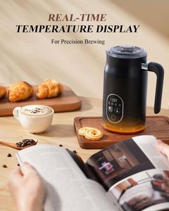 Mousseur à lait électrique, mousseur à café 4 en 1, programmable, en acier inoxydable, capacité de 600 ml, chauffe-lait automatique, écran tactile - Product Image 2