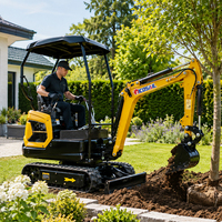Mini-excavatrices à chenilles EURO 5, très demandées, avec moteur CE EPA, pour usage domestique et agricole, capacités 1T, 2T, 2.5T, 3T