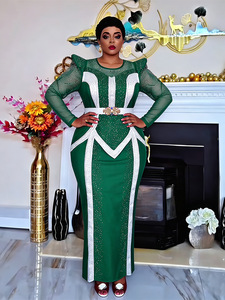 Robes longues élégantes d'Europe, d'Amérique et de Dubaï, tenues de spectacle à la mode, robes de soirée, robes africaines ornées de strass. - Product Image 3