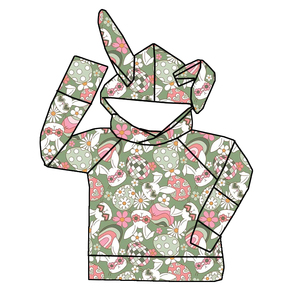 2026 Newest Children Clothing Kids Holiday <strong>Clothes</strong> Custom Print Easter <strong>Rabbit</strong> Ear Long Sleeve Girls Hoodie Top - Product Image 6