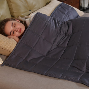 <b>Weighted</b> <b>Blanket</b> Pure Cotton Dark Gray Therapy Spring Autumn Machine Wash Simple Style Mixed Filler Bedding - Product Image 3