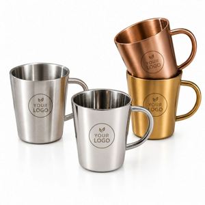 Personalized 300Ml Stainless Steel Coffee Double Wall <b>Insulated</b> Metal <b>Mug</b> With Handle for Promotional Gifts - Product Image 1