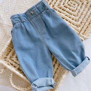 <span class=keywords><strong>Jean</strong></span> en coton délavé couleur unie pour enfants 0-3 ans, collection automne 2026, pantalon décontracté taille mi-haute pour bébés garçons, style coréen tendance - Product Image 6
