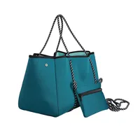 Bag Popular Blue 2 Color Perforated Neoprene Beach Tote Bag Handbags