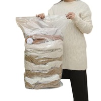 Sacs de compression sous vide pliables en plastique extra-larges pour le rangement de la garde-robe, écologiques, économiseurs d'espace, sans pompe nécessaire