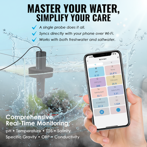 Moniteur de qualité de l'eau intelligent 7 en 1 avec Bluetooth, WIFI, <span class=keywords><strong>test</strong></span> en ligne de PH, TDS, EC, ORP, SG, SEL, TEMP pour l'eau potable, les aquariums et les piscines - Product Image 3