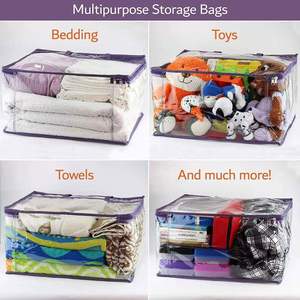 Sturdy PVC Queen <b>Quilt</b> Blanket Bedding Comforter Storage Bag Portable Storage Organizer with Durable 2- Way Zipper - Product Image 3