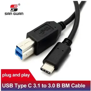 Kabel printer usb3.0 1m 2m pvc Tipe c perempuan untuk mencetak kabel usb untuk HP CANAN ESPON pengisian daya