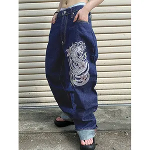 NVFelix Women Custom Private Logo Printed Denim Pants Manufacturer High Quality Embroidery Badge Straight Mom Fit Jeans