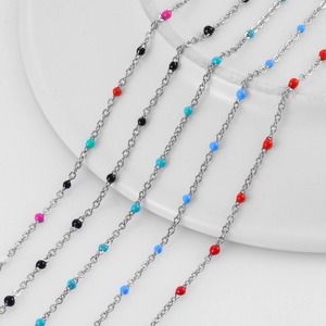 Collier fantaisie bohème fait main avec perles arc-en-ciel, chaîne satellite multicouche en acier inoxydable pour femme - Product Image 1