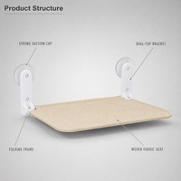 Perchoir de fenêtre pour chat robuste et sûr de 17 pouces, 1 pièce, non pliable pour espaces étroits, supporte jusqu'à 60 lb, sans fil, 4 ventouses supplémentaires