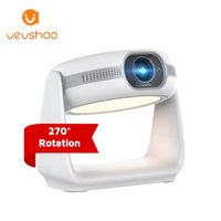 Projecteur Android VEVSHAO A10 720P WiFi6 avec mise au point automatique, angle flexible à 270 degrés, lampe de lecture, projecteur de cinéma maison tout-en-un 380
