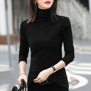 Women's Turtleneck Knit <b>Top</b> Long Sleeve Solid Color Soft Warm Base <b>Layer</b> Autumn Winter Wear - Product Image 2