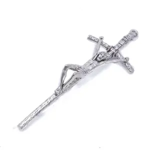 14*5cm Souvenir croce gesù icona argento antico placcato metallo in lega di zinco