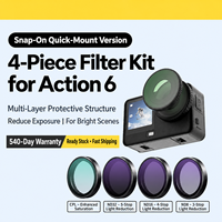 Kit de filtres ND DJI Osmo Action 6 ND16 ND32 ND64 ND128 en alliage d'aluminium multi-couches résistant à l'eau pour accessoire de caméra Action 6