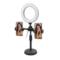 Support Anneau Lumineux LED avec Support Téléphone Ringlight Lumière Vidéo Trépied Perche à Selfie Mobile pour Streaming Maquillage et Vidéo Beauté