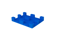 Palette en plastique Euro HDPE/PP 800*600*120mm, plate, neuf pieds, simple face, entrée 4 directions, écologique, charge dynamique 500KG, personnalisable