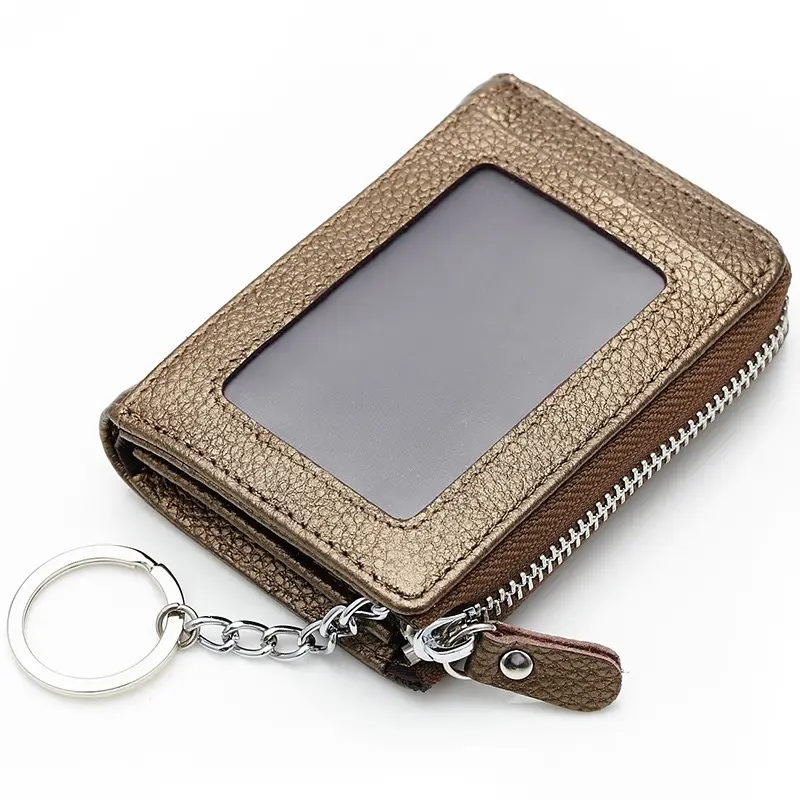2023 Mini Coin Purse Bifold Wallets für Männer Damen Leder Card Case Wallet zum Halten von Schlüsseln Check Zip Closure