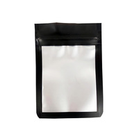 Pochette en plastique métallisé à fermeture éclair, impression personnalisée, anti-odeur, pochette plate pour fenêtre, sacs d'emballage en Mylar noir mat