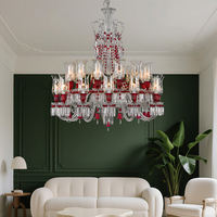 Lustre LED de luxe français haut de gamme K9 cristaux élégant décor à la maison Loft appartement éclairage de plafond lampes suspendues