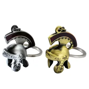 Italia Roman Knight Helmet Keychain Retro Roman Helmet Key ring Roman Centurion antique brass keychain