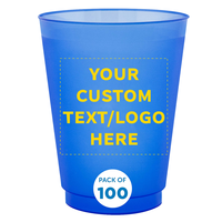 Gobelets en plastique jetables givrés personnalisables K-well 16 oz, classiques, texte/logo personnalisable, plusieurs couleurs, lot de 50, 6,5 g, tous modèles