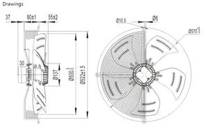 Fábrica Atacado 200mm-900mm Axial Fluxo Grill Fan impulsor Lâminas De Plástico Ventilador Ventilador Ventilador De Refrigeração De Aço Inoxidável 220v 380V