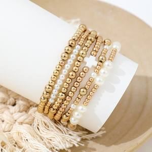 Edgy Punk CCB apilable de 6 piezas con dije de Cruz acrílica ajustable joyería de moda gótica regalo pulsera con cuentas para mujeres adolescentes - Product Image 2