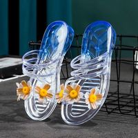 2026 Chaussures pour femmes de luxe et de haute qualité, à motif floral, sandales et claquettes d'été à bout ouvert