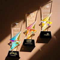 Trophée personnalisé en cristal éclair, récompense de compétition gravée pour la cérémonie de réunion annuelle, nouvelle médaille, trophée créatif