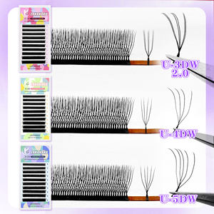Extensions de cils en U YY coréennes PBT faites à la main avec logo personnalisé, volume doux 0.07, fournitures de cils en U W Clover, vente en gros, marque privée - Product Image 3