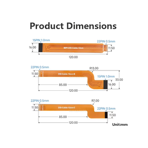 DSI Flexible FPC Ribbon <b>Cable</b>, 15PIN to 22PIN Straight <b>Cable</b>, 12cm Length, DSI <b>Display</b> Connection Flat <b>Cable</b> - Product Image 4