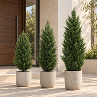 Cypress artificiel en PE, résistant aux UV, écologique, ignifuge, moderne, plusieurs tailles, pour aménagement paysager et décoration intérieure