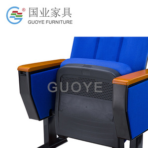 Silla de auditorio Guoye Furniture con patas de acero y tapicería roja, silla en fila para escuela, conferencias y sala de conferencias. - Product Image 4