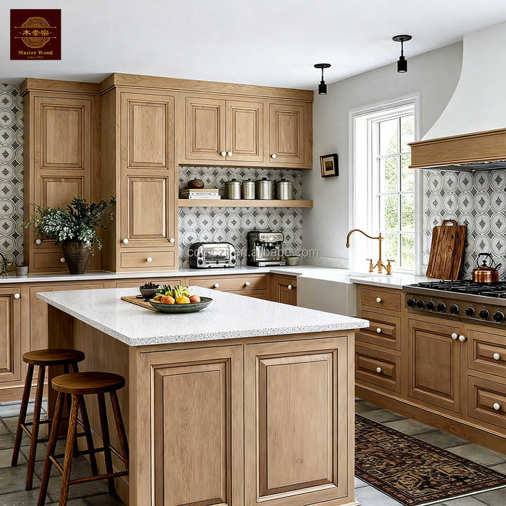 Custom Modular Solid Wood Kitchen Cabinet Island Set Eco-Friendly ...