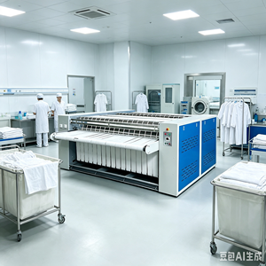Macchina da stiro industriale a doppio rullo, attrezzatura per lavanderie e lavelli, per stirare lenzuola e federe - Product Image 1