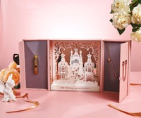 Boîte cadeau personnalisable en forme de cœur à double porte avec fleur éternelle, simple et carrée, pour la Saint-Valentin, demande en mariage, confession, cadeau de rouge à lèvres