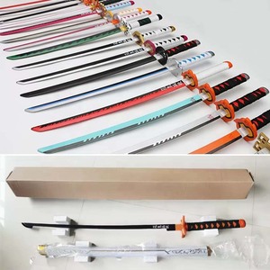 104cm Wholesale Anime Kimetsu No Yaiba Cosplay <strong>Weapon</strong> Props Wood Toy Wooden Sword Tanjirou Swords Demon Slayer Katana