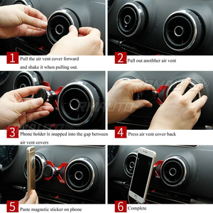 Support de téléphone pour voiture Audi A1 2012-2018, support magnétique pour grille d'aération, rotatif à 360°, accessoires GPS mobiles, fibre de carbone - Product Image 6